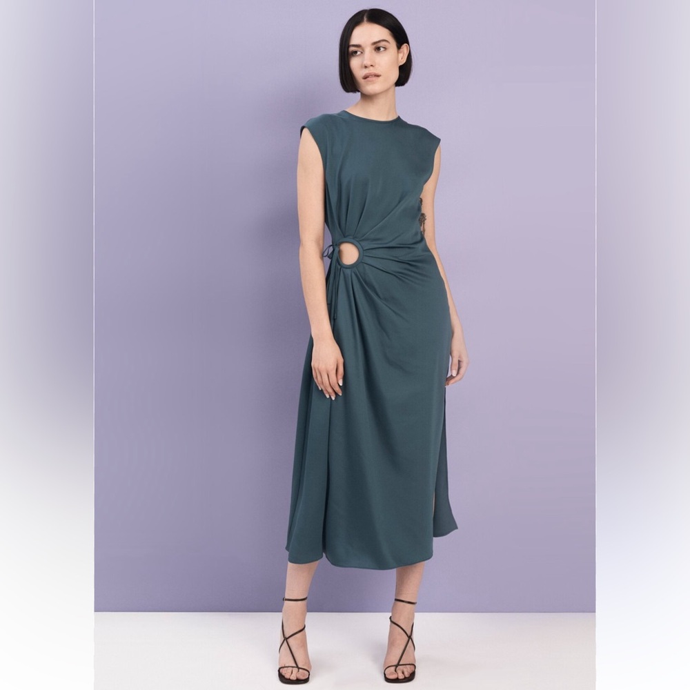 Derek Lam 10 Crosby ‘Alba’ Keyhole Midi Dress in Green Size 8